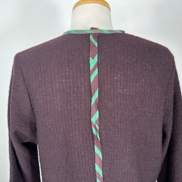 Omega Women Wool Silk Blend Open Front Cardigan Sz 1 Brown Made in Australia - Picture 10 of 12